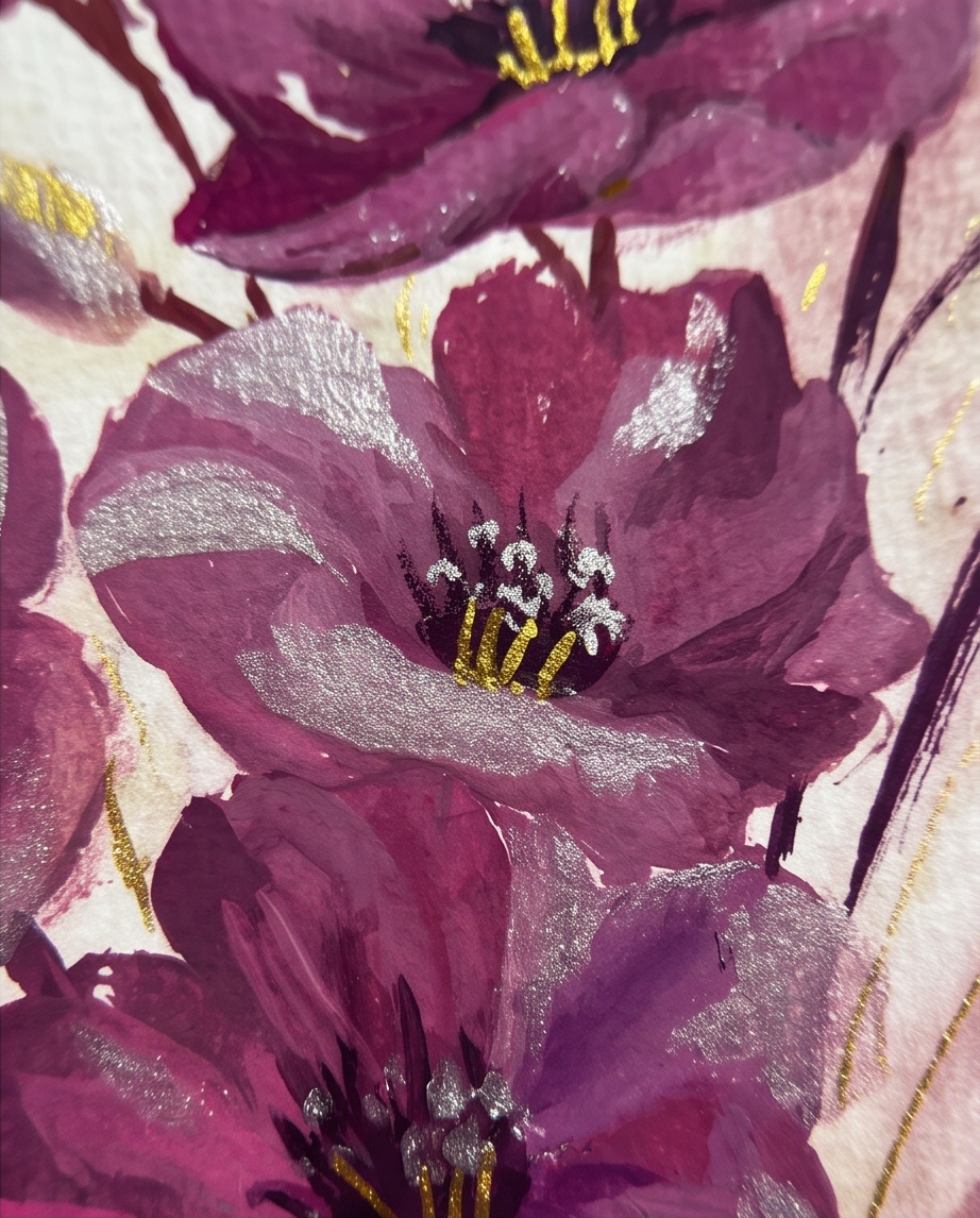 Hand-Painted Floral State Art | Original Gouache Painting — photo 3